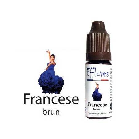 Liquido pronto tabacco bruno "Francese" con nicotina, made in Francia.